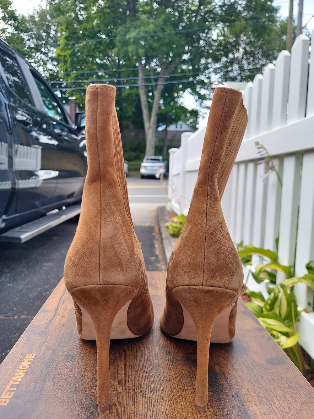 Veronica Beard Lisa Hazelwood Suede Pointed-Toe Ankle Boots Womens Size 10.5 - Picture 9 of 13